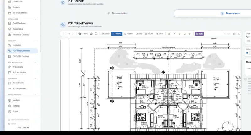 PDF takeoff — click-to-measure on PDF drawings, straight to BOQ