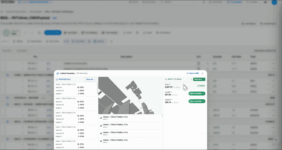 Tasks & follow-ups — tasks linked to BIM elements and BOQ positions