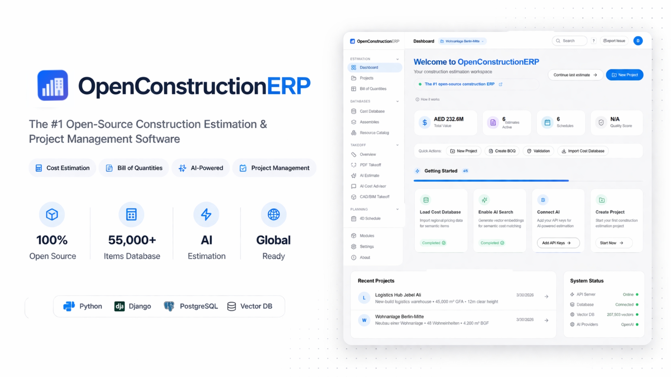 OpenConstructionERP v3.0.0 platform overview